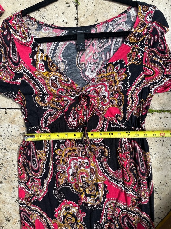 INC International Concept Women's Paisley 3/4 Sleeve MED with elastic empire fit - Picture 5 of 10